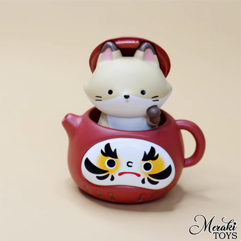 Daruma Teapot Foxes