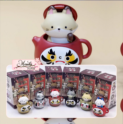 Daruma Teapot Foxes